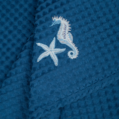 Полотенце вафельное с вышивкой Sea Starfish, банное 70х140 см Bellehome