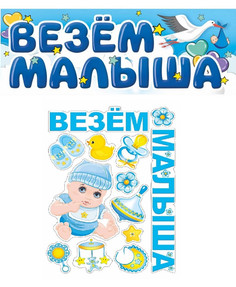 Магниты для авто Везем Малыша набор 14 шт Веселая Затея