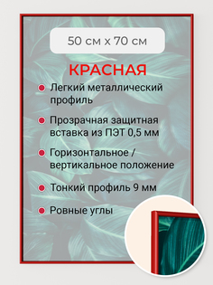 Фоторамка Первое ателье "Красная алюминиевая рамка 50х70 см"