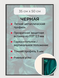 Фоторамка Первое ателье "Черная алюминиевая рамка 35х50 см"