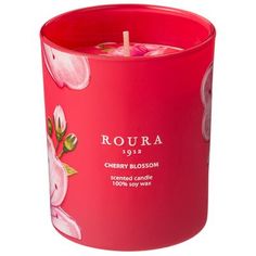 Свеча ROURA ароматизированная в стакане "ВИШНЯ" (натуральный воск) 8,5х7 см