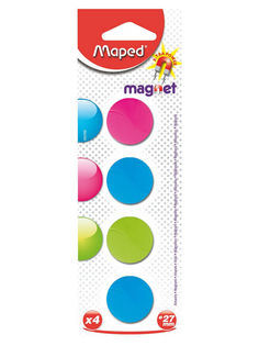 Магниты круглые 22мм MAPED Magnet, 4шт (ассорти) 052200