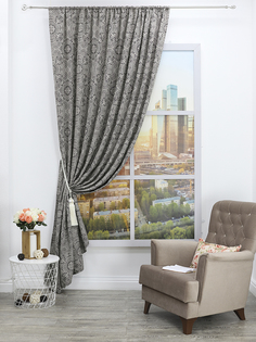 Штора классическая Amore Mio 13924_2 200x270 см серая 13924_2