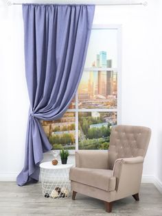 Штора классическая Amore Mio 20623 200*270 см Сиреневая