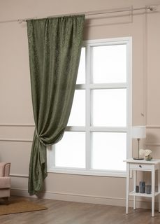 Штора классическая Amore Mio 28922 145*270 см Зеленая