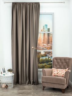 Штора классическая Amore Mio 6668-22 200x270 см кофейная