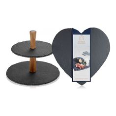 Набор: этажерка двухъярусная Walmer Slate доска Kitchen Craft Artesà Heart Shaped
