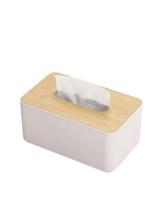 Салфетница коробка на стол, бокс для салфеток с бамбуковой крышкой Evo Beauty