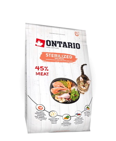 Сухой корм для кошек Ontario Sterilised, лосось, 2кг