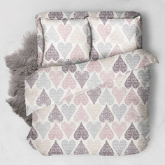 CLASSIC by T Постельное белье Сердца цвет: белый (2-х спальное)