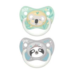 Пустышка симметричная силиконовая Canpol Babies Exotic Animals 0-6м,2 шт.,сер.,23/920_grey