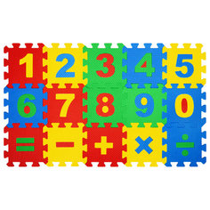 Коврик-пазл Юнландия 0,75*0,45м мягкий Учим цифры 15 частей 664658