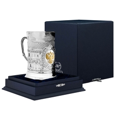 Подстаканник Аргента "Герб России" ч/п + футляр