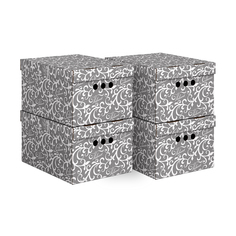 Коробка для хранения Valiant Classic Grey 25 x 33 x 18,5 см, темно-серая, набор 4 шт