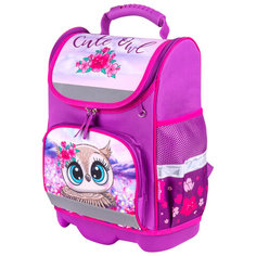 Ранец Юнландия WISE для начальной школы Cute owl, 37x29х15 см, 270586 розовый