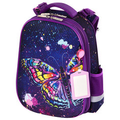 Ранец Юнландия EXTRA с доп. объемом Colorful butterfly, 38х29х18 см, 270674 фиолетовый