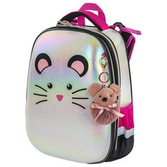 Ранец Brauberg SHINY Curious mouse 36х28х14 см, 270696 зеленый