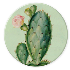 Подставка для кружек, "Розовый кактус", зеленый, 10х10х1 см, BH-STND-01 Blooming Home Accents.