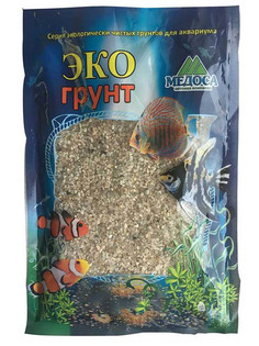 Грунт для аквариума Эко грунт кварц, желтый, зеленый, серый,5мм, 7-1023 7кг ЭКОгрунт