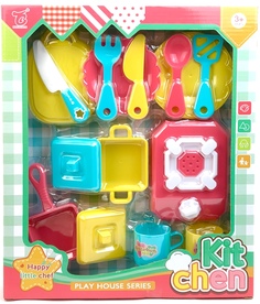 Игрушечный кухонный набор ТехноК посуды с плитой Kitchen 109810