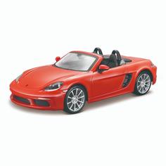 Машинка металлическая Bburago Porsche 718 Boxster, 1:24, оранжевая