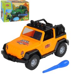 Машинка игрушечная PLAYSMART инерционная, внедорожник, конструктор, желтый, JB0402319.