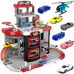 Детский игровой набор PLAYSMART Парковка Racer 2 в 1 в чемоданчике черный 109591