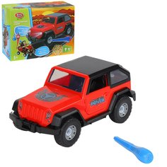 Машинка игрушечная PLAYSMART инерционная, внедорожник, конструктор, красный, JB0402435.