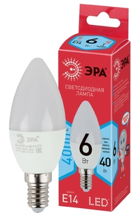 Лампочка светодиодная ЭРА RED LINE LED B35-6W-840-E14 R E14 / Е14 6 Вт свеча ERA