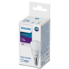 Светодиодная лампа E14 5W 4000К (белый) P45 Ecohome Philips (Б0054031)