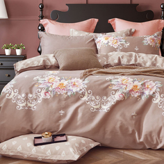 Cleo Постельное белье Аврил цвет: коричневый, бежевый (1,5 спальное)