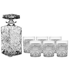 Набор для виски графин 700 мл + 6 стаканов по 240 мл Crystal Bohemia "Madison" 104505