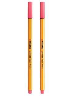 Ручка линер для скетчинга ,4мм STABILO Point 88, неоново-красная (2шт) 88/040-2B