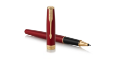 Ручка-роллер "Parker Sonnet Red Intense GT" F черная 1931475