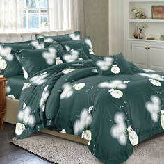 Cleo Постельное белье Nelli цвет: темно-зеленый (евро)