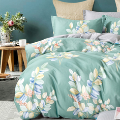 Cleo Постельное белье Nikolina цвет: бирюзовый (1,5 спальное)