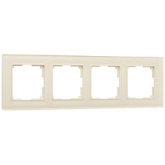 Рамка для розетки / выключателя на 4 поста Werkel W0041141 Favorit молочный стекло
