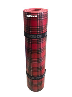 Коврик для фитнеса и отдыха Isolon Decor Шотландка 8 мм, 180х55 см красный