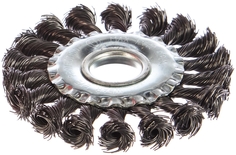 Кордщетка GROSSMEISTER плоская 100мм для УШМ витая сталь (21028001)
