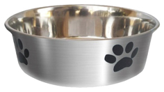 Миска Homepet Heavy Лапки металлическая утяжеленная для животных 900 мл