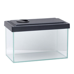 Аквариум Пижон прямоугольный с крышкой, 5 литров, 25 x 13 x 15,5/18 см, чёрный