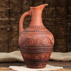 Кувшин винный резка, 3 л Красная глина