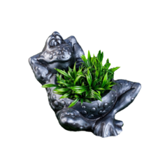 Фигурное кашпо "Лягушка", металлик, керамика, 2 л Sima Land