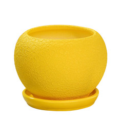 Горшок для цветов "Шар" шёлк, желтый, керамика, 2 л Sima Land
