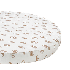 Простыня на резинке круглая AmaroBaby Короны кофе, 75х75