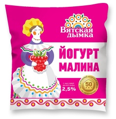 Питьевой йогурт Вятская дымка малина 2,5% БЗМЖ 500 г