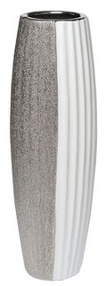 Ваза керамическая белая с серебром Высота 40 см Garda Decor