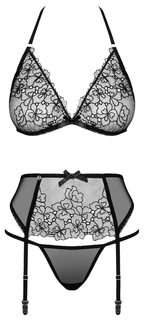 Роскошный комплект-тройка Uniquella черный L-XL Obsessive