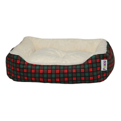 Лежак для животных Foxie Tartan 60 х 50 х 18 см красно-зеленый
