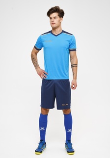 Футбольная форма KELME Short sleeve Segovia set голубая, размер XL